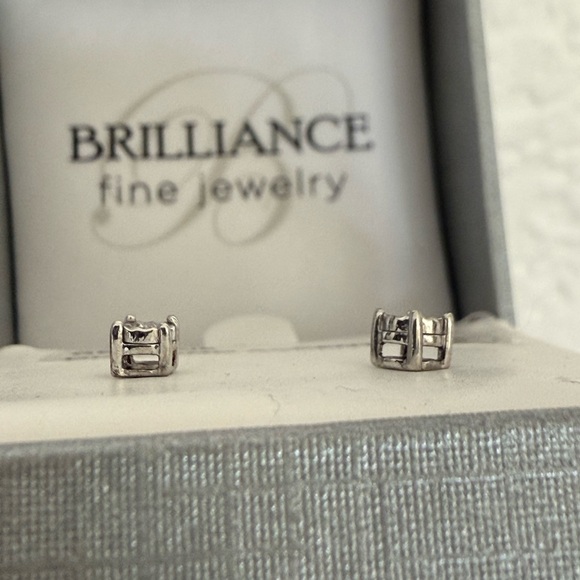 Sterling Silver Diamond Accent Earrings - Picture 4 of 5